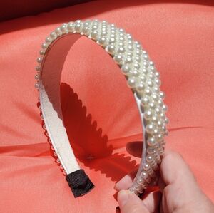 White beaded headband